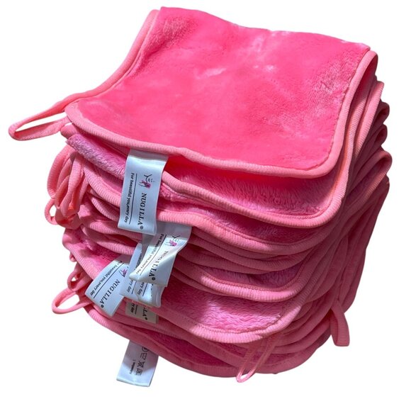15 Nugilla Makeup Remover Face Wash Cloths Pink Soft Microfiber Reusable New - Picture 2 of 4
